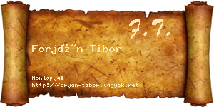 Forján Tibor névjegykártya