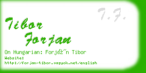 tibor forjan business card